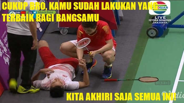 #IniIndonesiaku 11 Meme Perjuangan Anthony Ginting ini Bikin Indonesia Bangga