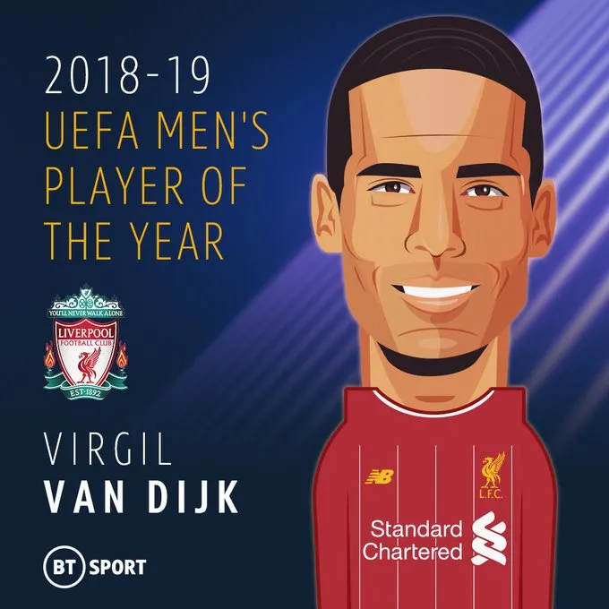 Rebut UEFA Men's Player Of The Year, Musim 2018-19 Tersukses Bagi Virgil Van Dijk