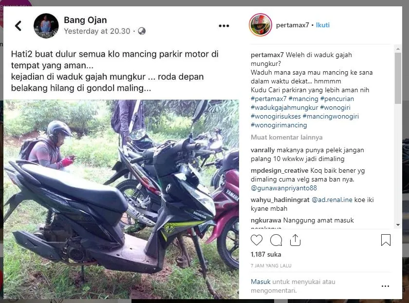 Warga Bali Resah, Maling Ban Dan Knalpot Motor Sedang Beraksi Disana