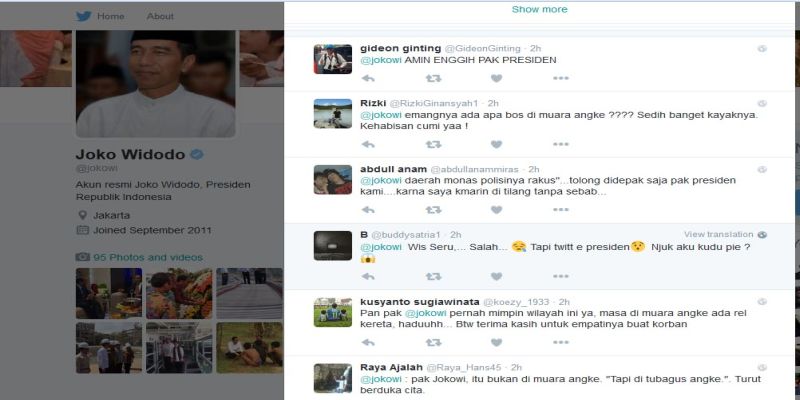 Keliru Tulis Lokasi Kecelakaan KRL, Presiden Jokowi Di-Bully Netizen