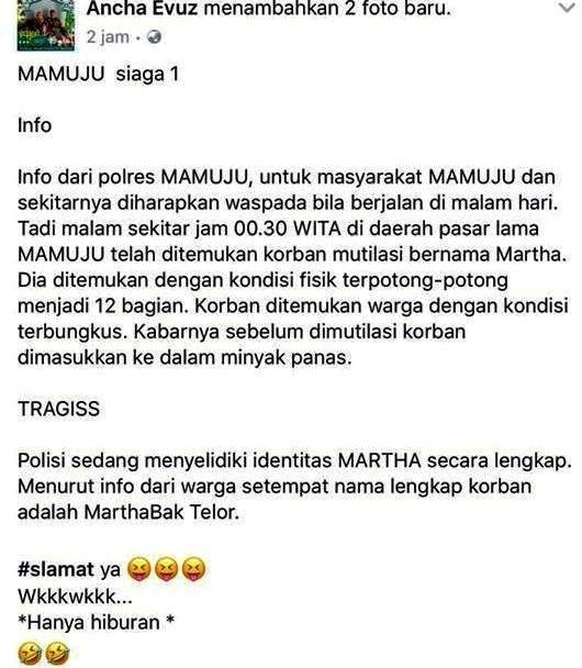 Gara-Gara Tulis Status 'Martabak Telor' di Facebook, Pria Ini Ditangkap Polisi