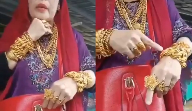 Aksi Wanita Pamer Emas di TikTok, &quot;Jang Bilang Aku Riya' Ya Bunda, Hobiku Perhiasan.&quot;