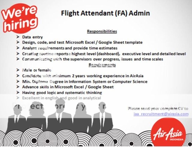 Lowongan Kerja &quot;Flight Attendant Administrator&quot; specializing in Data Analysis