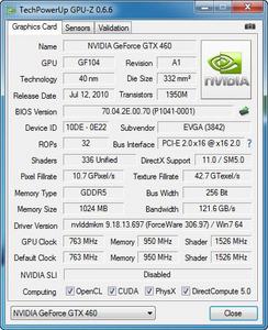 EVGA NVIDIA GeForce GTX 460 1GB GDDR5 256Bit (2 Unit, SLI Ready)