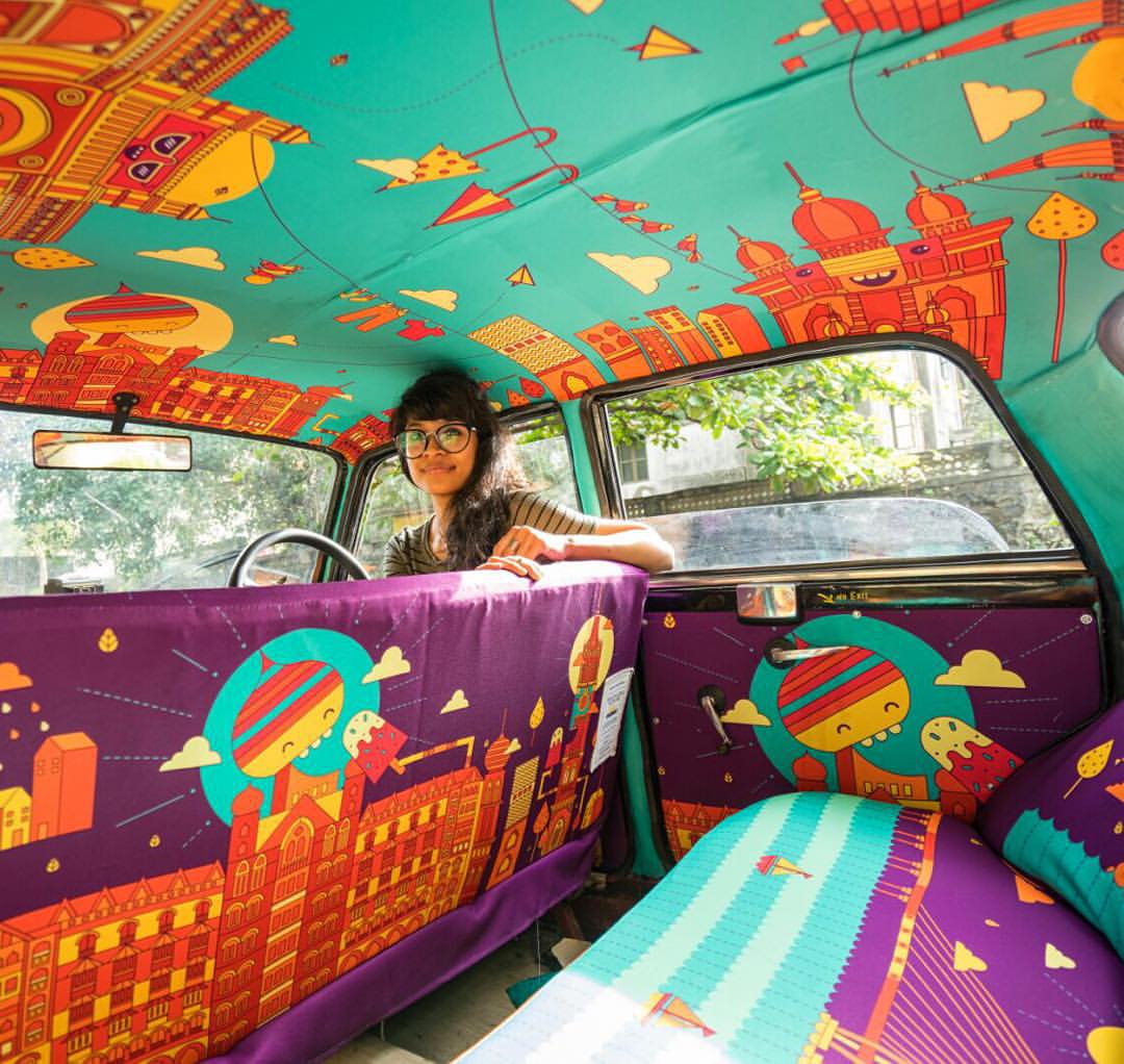 Desain unik dan keren interior taksi di India