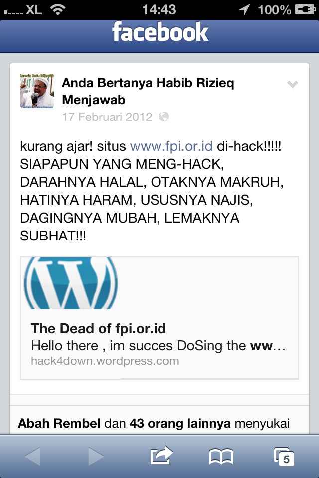 Situs resmi FPI (Front Pembela Islam) kena HACK