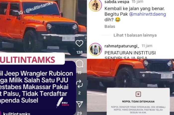 Viral Rubicon Pelat Palsu Parkir di Mapolres, Milik Polisi Berpangkat AKP Gaji Segini
