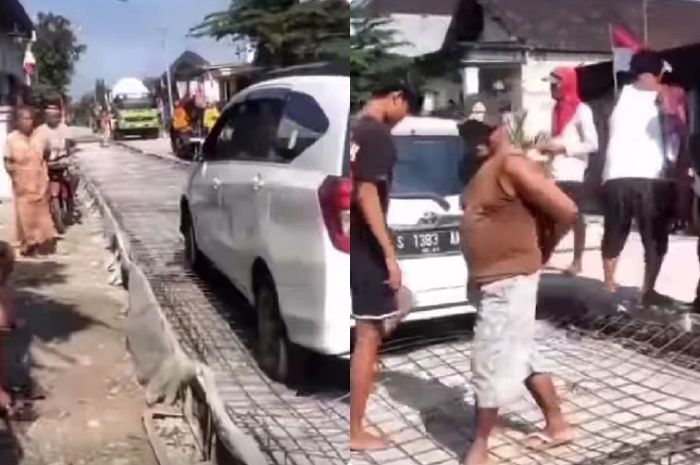 Kejadian Lagi Mobil Terobos Jalan Baru Dicor Anggaran Rp 280 Miliar Di Tuban