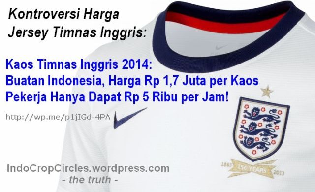 &#91;Miris&#93; Kaos Timnas Inggris 2014 Buatan Indonesia Harganya Jutaan, Upahnya Goceng/Jam