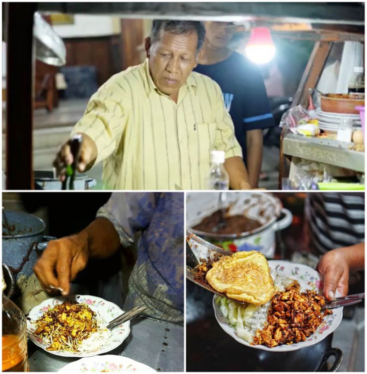 Perpaduan dua menu yang sama-sama lezat: Nasi Ayam Krengsengan Pak Sahir