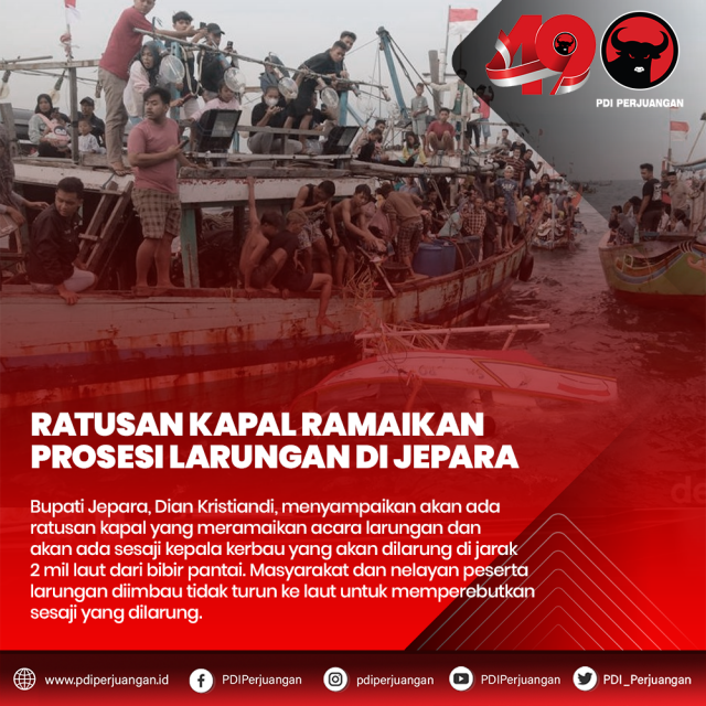 Ratusan Kapal Ramaikan Prosesi Larungan di Jepara