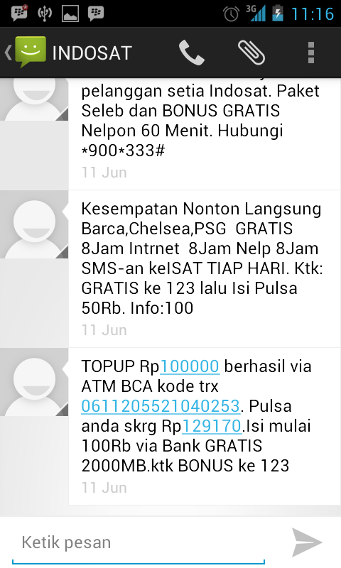 2x PULSA INDOSAT TERPOTONG GA JELAS
