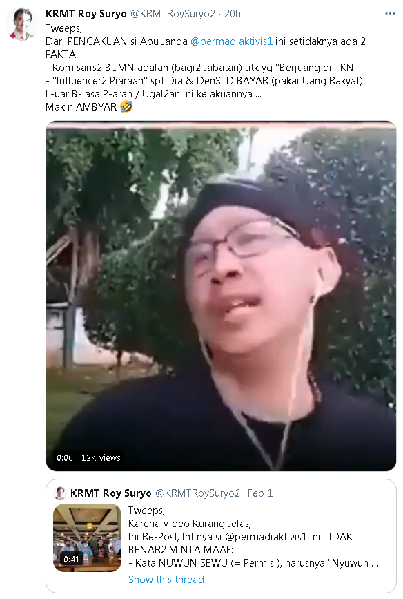 Abu Janda Mengaku Dirinya dan Denny Dibayar sebagai Buzzer, Diduga Pakai Uang Rakyat