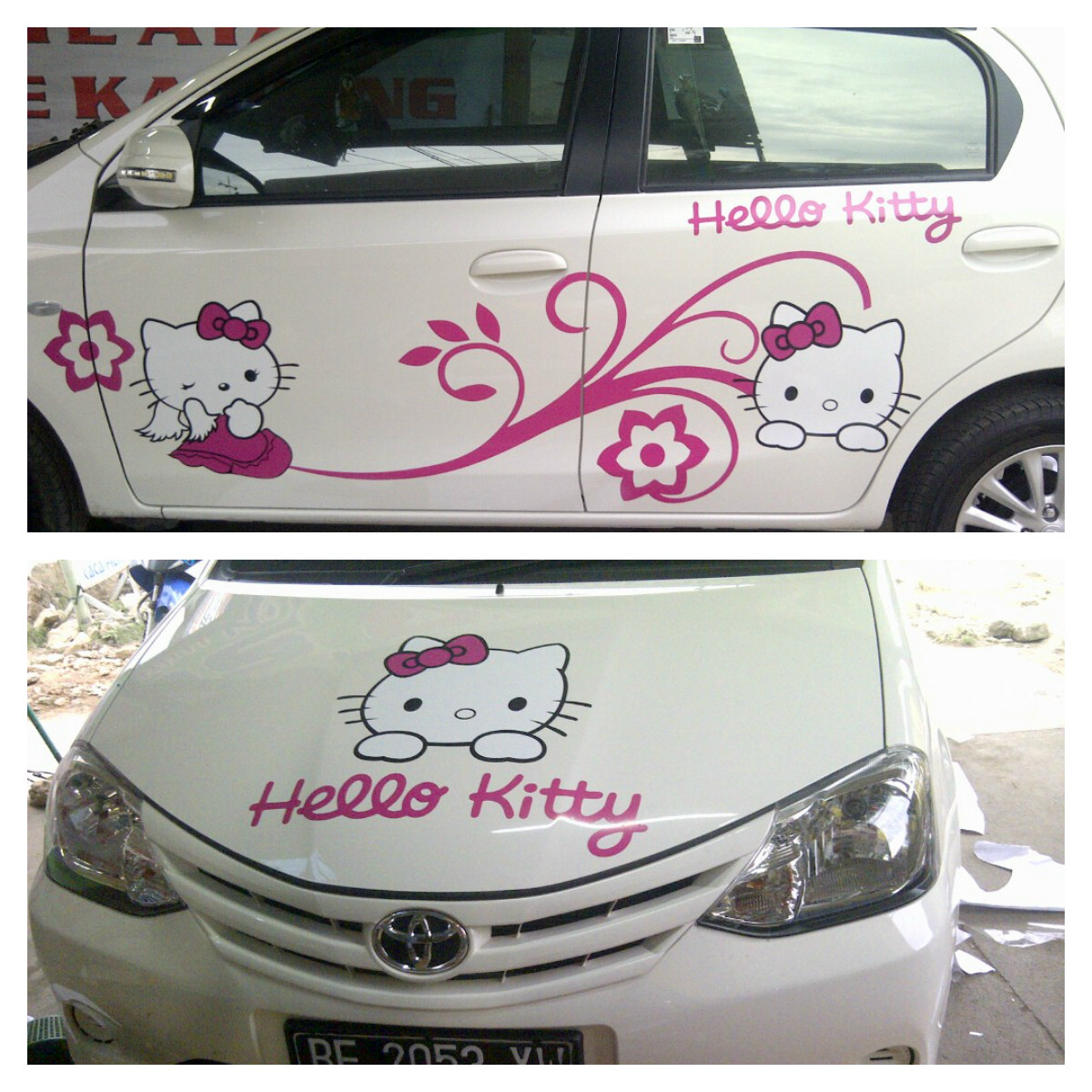 Branding Mobil, cutting sticker, neon box, sticker sandblast