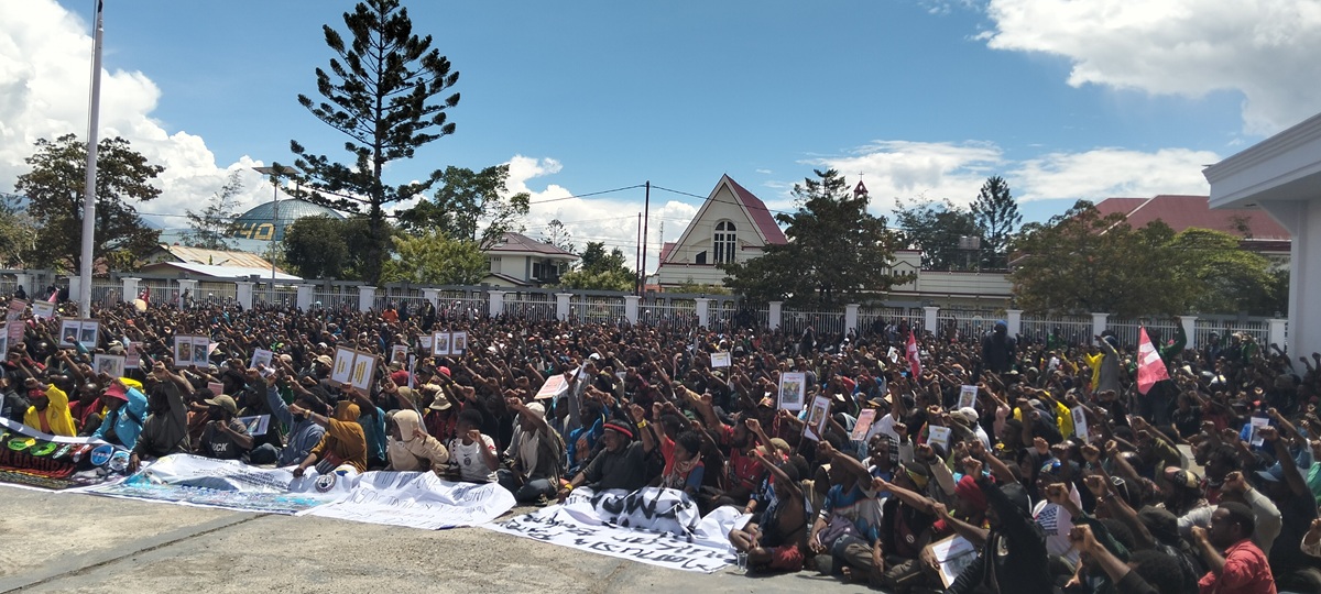 Aksi Mahasiswa di Wamena desak penarikan militer non-organik dari Papua Pegunungan