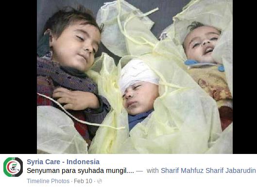 Foto-foto Palsu Suriah di Syria Care Indonesia untuk Fitnah dan Adu Domba