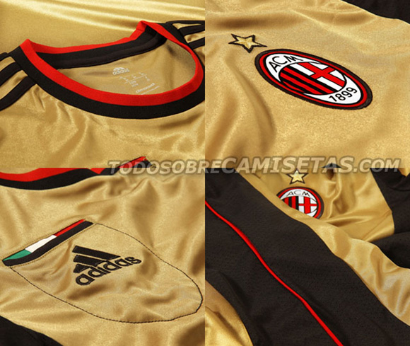 (Hot New) Jersey Ketiga AC Milan Berwarna Emas