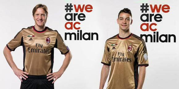 (Hot New) Jersey Ketiga AC Milan Berwarna Emas