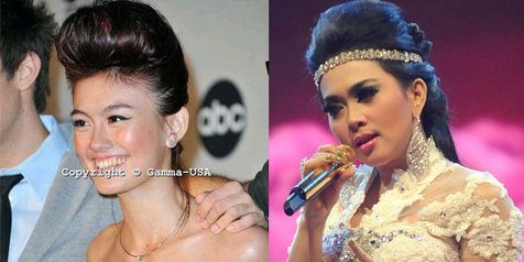 Rambut Jambul, Syahrini Plagiat Agnes Monica?