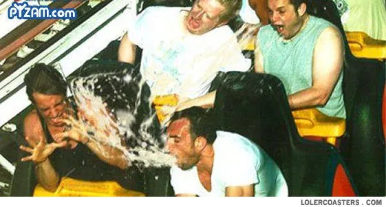 Foto Reaksi-reaksi super konyol penumpang Roller Coaster
