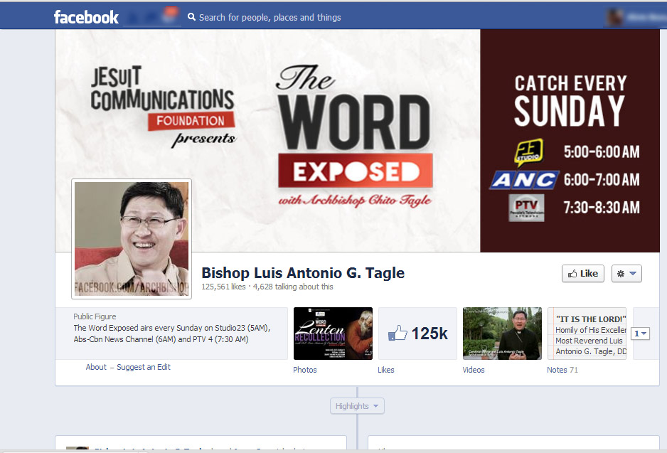 Kardinal 'Chito', calon Paus paling populer di Facebook