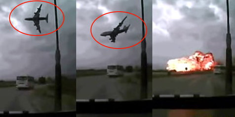 Detik-detik Kecelakaan Pesawat Terekam Kamera Mobil!