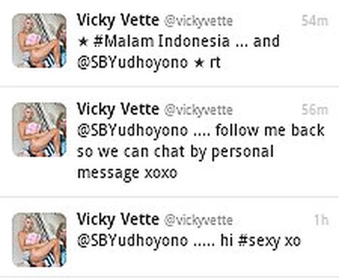 Vicky Vette 'Goda' SBY di Twitter!