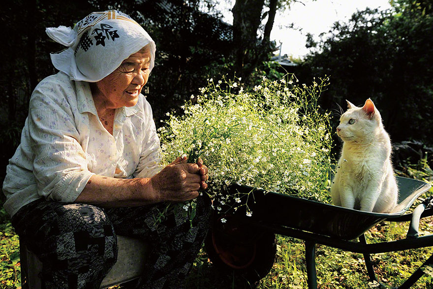 Foto-Foto Persahabatan Manis Seorang Nenek Dan Kucingnya