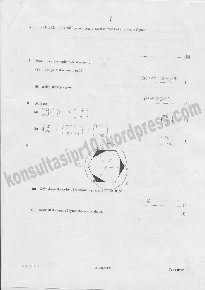 Pembahasan IGCSE MATH May 2016