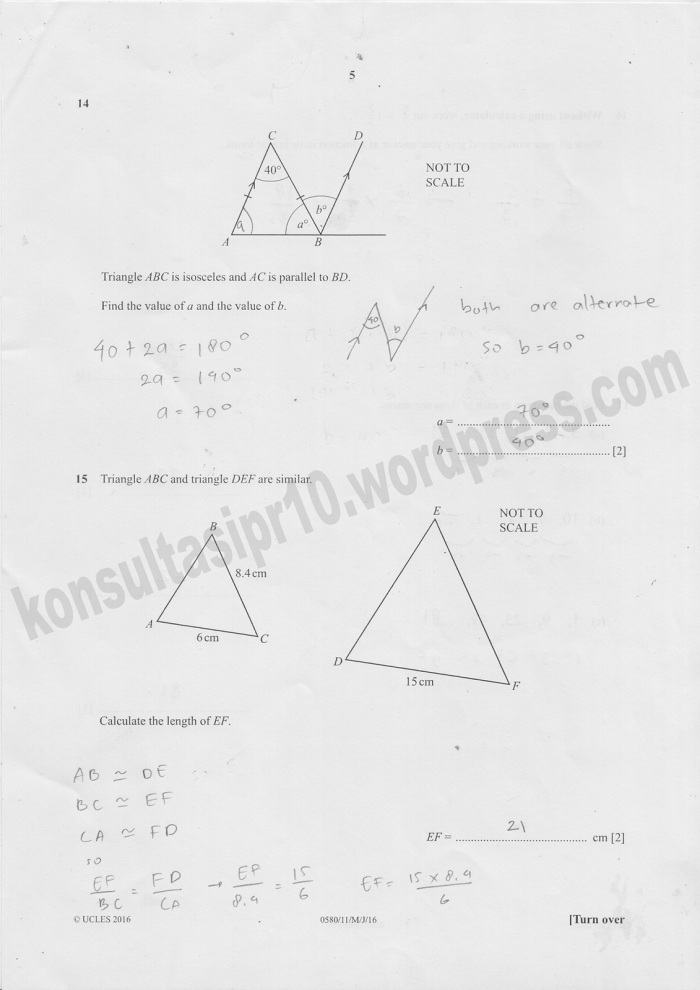 Pembahasan IGCSE MATH May 2016