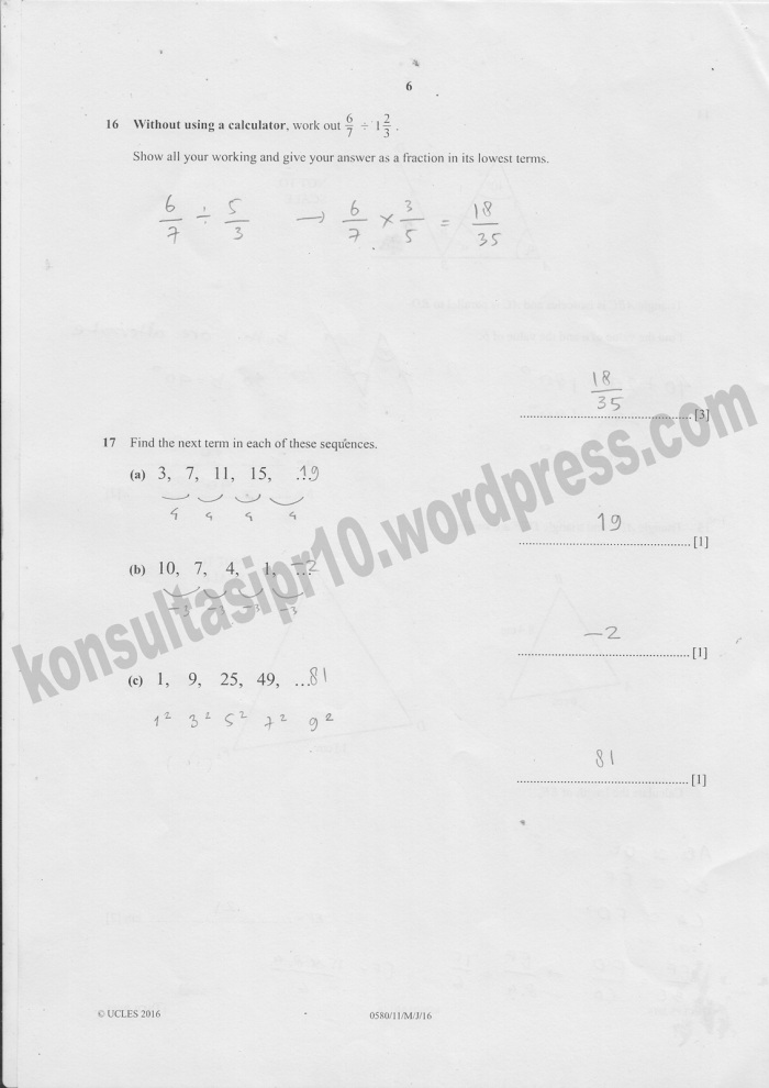 Pembahasan IGCSE MATH May 2016