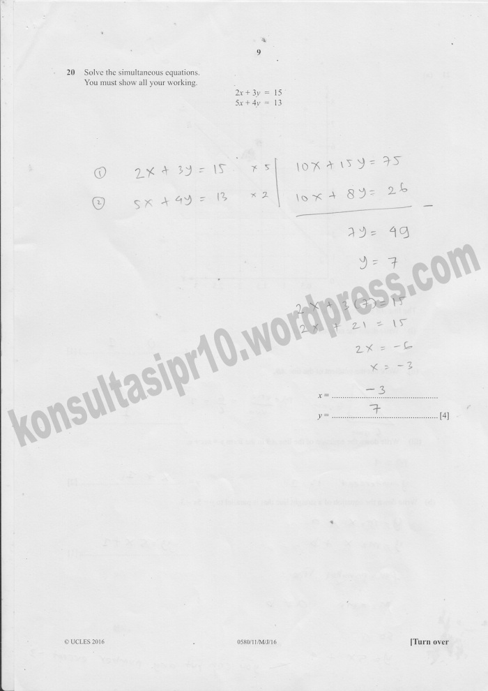 Pembahasan IGCSE MATH May 2016