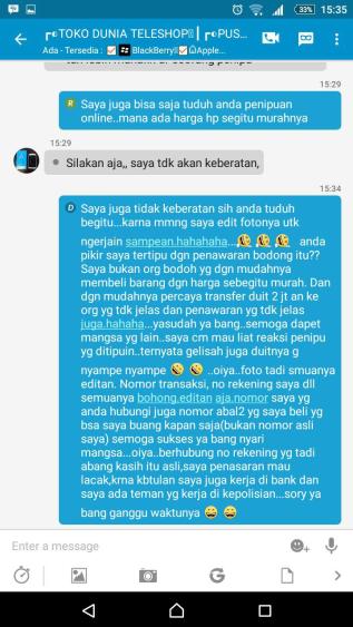 &#91;SERU&#93; Ngerjain Penipu Online via BBM 