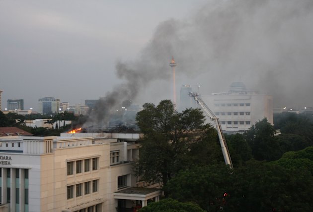 Foto Kebakaran Gedung Sekretariat Negara