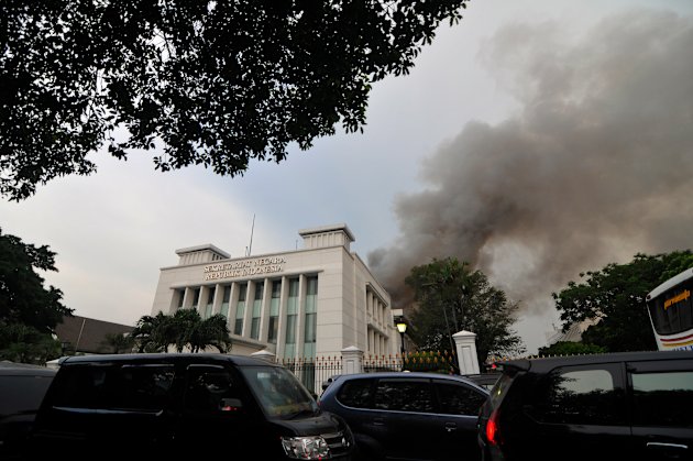 Foto Kebakaran Gedung Sekretariat Negara