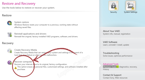 CD Recovery untuk notebook Sony VAIO