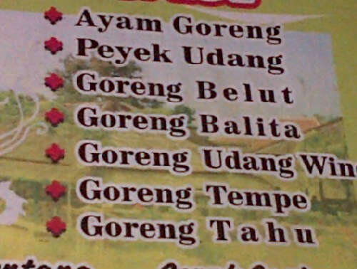 jangan pesan makanan ini...