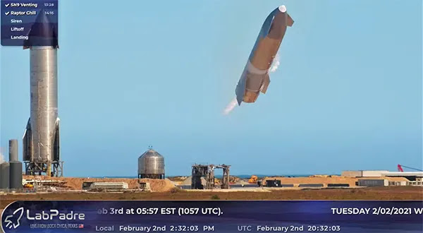 Detik detik meledaknya Roket SpaceX SN9 milik Elon Musk