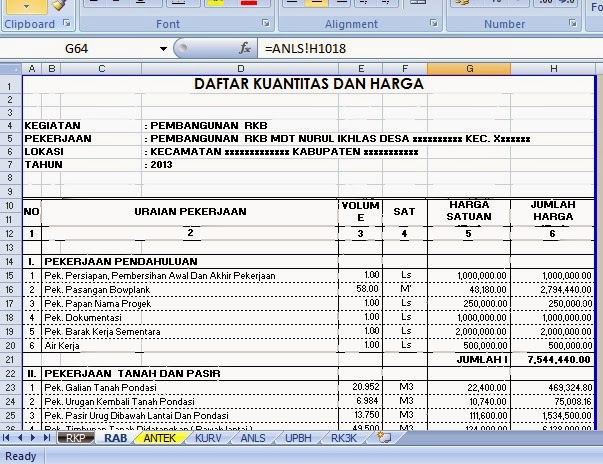 CONTOH RAB GEDUNG SEKOLAH | KUMPULAN RAB DAN GAMBAR SEKOLAH TK - SD ...