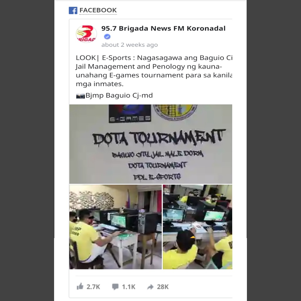 Penjara di Filipina Gelar Tournament Esports DOTA Untuk Para Napi!