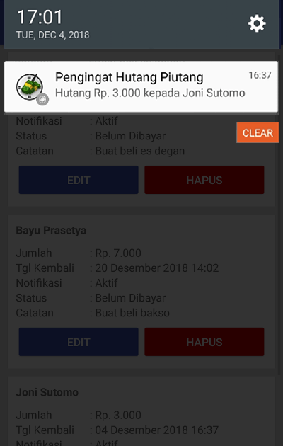 Aplikasi Pengingat Hutang Piutang 2019