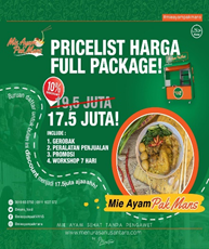 Franchise murah 2020 Mie Ayam enak di Jabodetabek “Mie Ayam Pak Mans”