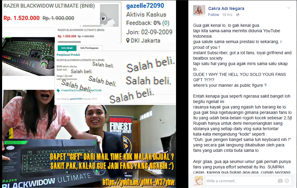 Gazelle Cross Jual Barang Pemberian Dari Mail Time