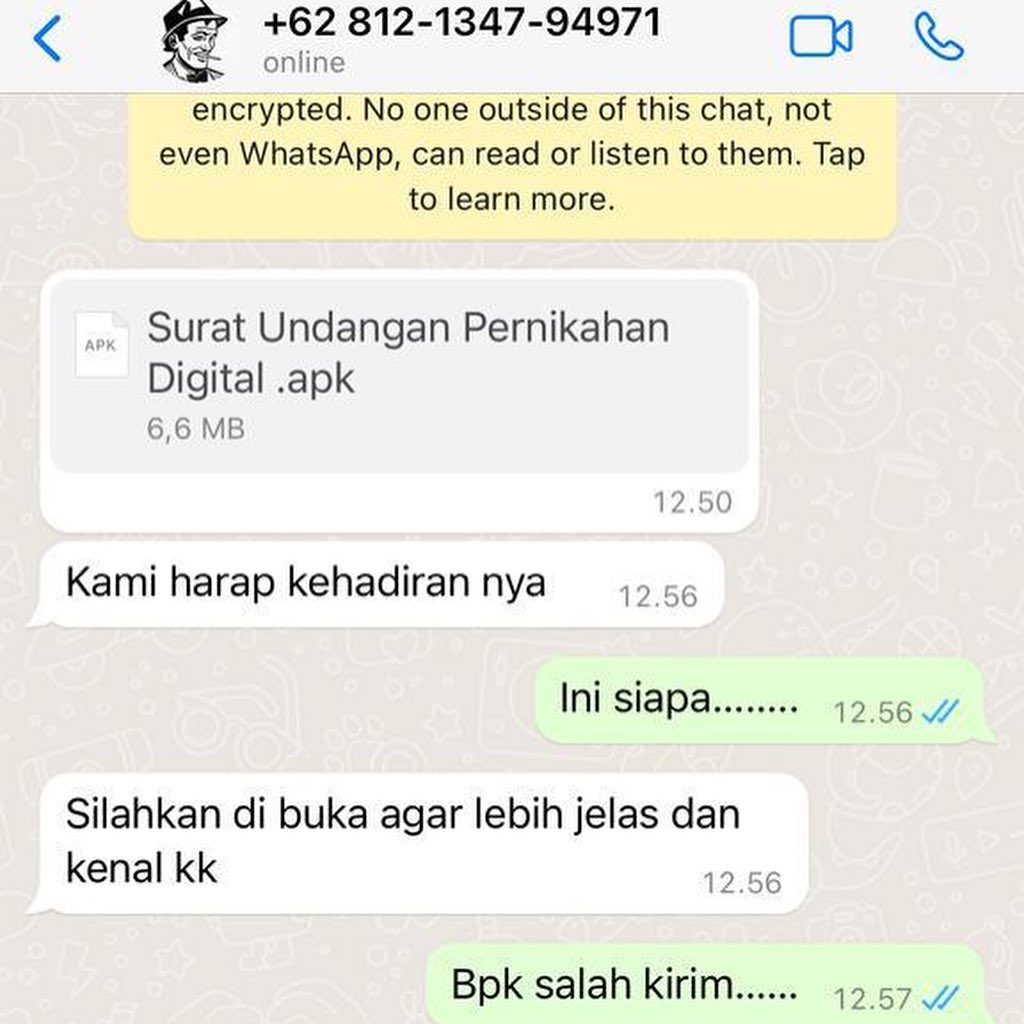 Waspada Modus Undangan Pernikahan tapi Link APK!
