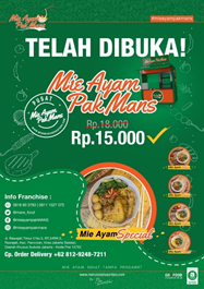 Franchise murah 2020 Mie Ayam enak di Jabodetabek “Mie Ayam Pak Mans”