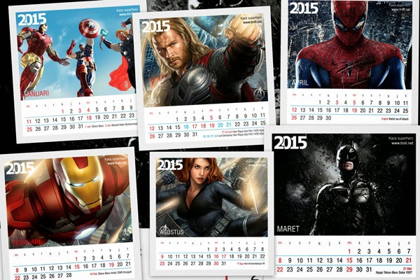 DOWNLOAD Kalender 2015 Football, Superhero dan MotoGP Series