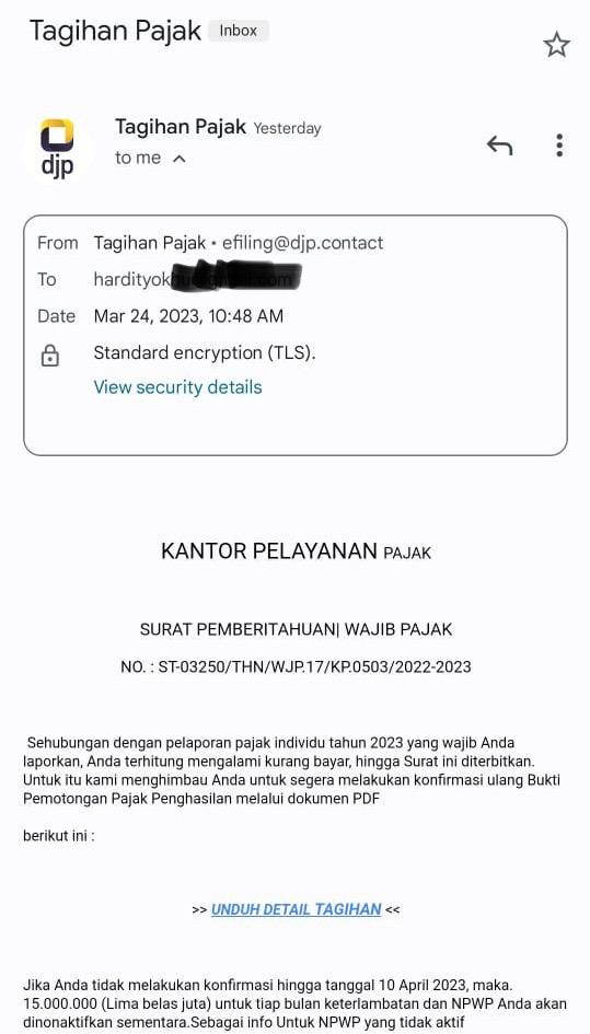 Penipuan Lewat Tagihan Pajak?