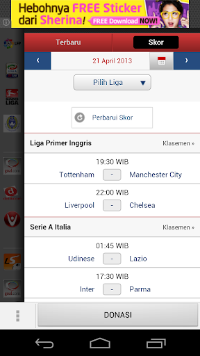 Aplikasi Android Bola Update Terbaru