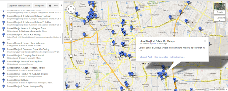 Pantau banjir di Jakarta dengan Google Maps