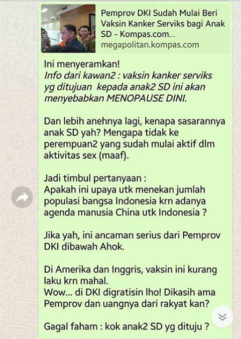 Emang Benar Vaksin Kanker Serviks Bikin Monopause Dini?